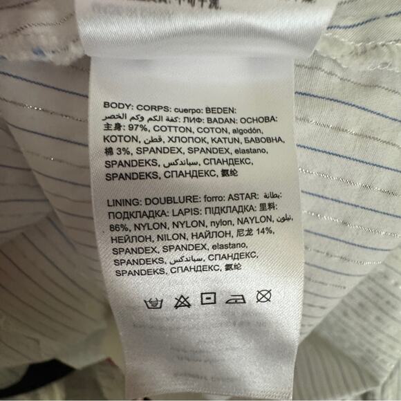 Bebe striped off shoulder padded blouse - Picture 5 of 7